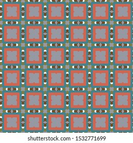 Seamless vector pattern in geometric ornamental style