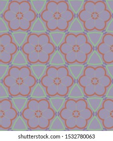 Seamless vector pattern in geometric ornamental style