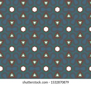 Seamless vector pattern in geometric ornamental style