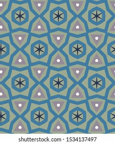 Seamless vector pattern in geometric ornamental style