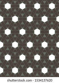 Seamless vector pattern in geometric ornamental style