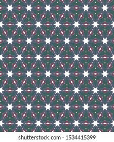 Seamless vector pattern in geometric ornamental style