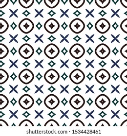 Seamless vector pattern in geometric ornamental style