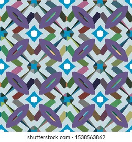 Seamless vector pattern in geometric ornamental style