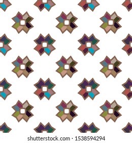 Seamless vector pattern in geometric ornamental style