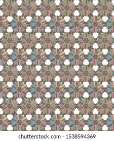 Seamless vector pattern in geometric ornamental style