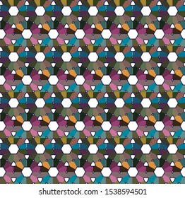 Seamless vector pattern in geometric ornamental style