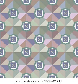 Seamless vector pattern in geometric ornamental style