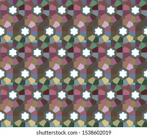 Seamless vector pattern in geometric ornamental style