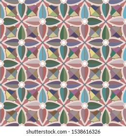 Seamless vector pattern in geometric ornamental style