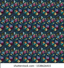 Seamless vector pattern in geometric ornamental style