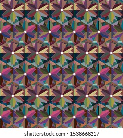 Seamless vector pattern in geometric ornamental style