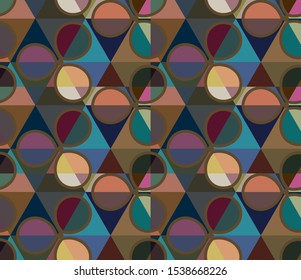Seamless vector pattern in geometric ornamental style