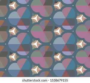 Seamless vector pattern in geometric ornamental style