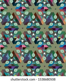 Seamless vector pattern in geometric ornamental style