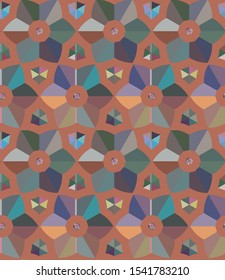 Seamless vector pattern in geometric ornamental style
