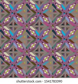 Seamless vector pattern in geometric ornamental style