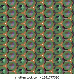 Seamless vector pattern in geometric ornamental style