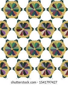 Seamless vector pattern in geometric ornamental style