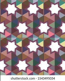 Seamless vector pattern in geometric ornamental style