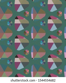 Seamless vector pattern in geometric ornamental style