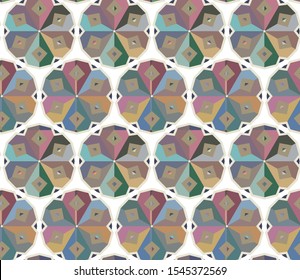 Seamless vector pattern in geometric ornamental style