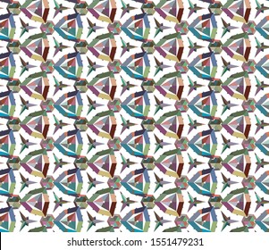 Seamless vector pattern in geometric ornamental style