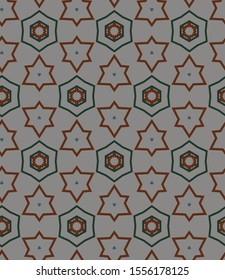 Seamless vector pattern in geometric ornamental style