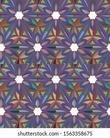 Seamless vector pattern in geometric ornamental style