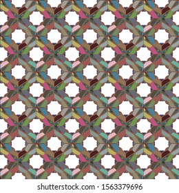 Seamless vector pattern in geometric ornamental style