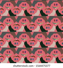 Seamless vector pattern in geometric ornamental style