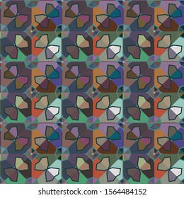 Seamless vector pattern in geometric ornamental style