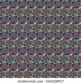 Seamless vector pattern in geometric ornamental style