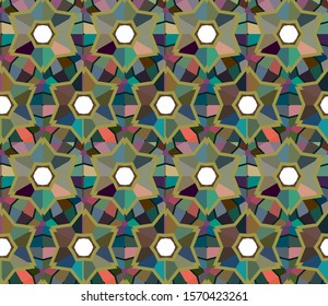 Seamless vector pattern in geometric ornamental style