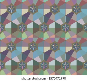 Seamless vector pattern in geometric ornamental style