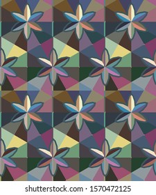 Seamless vector pattern in geometric ornamental style