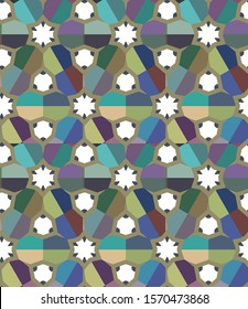 Seamless vector pattern in geometric ornamental style
