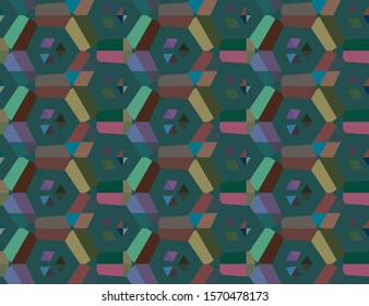Seamless vector pattern in geometric ornamental style