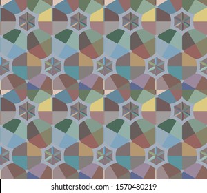 Seamless vector pattern in geometric ornamental style