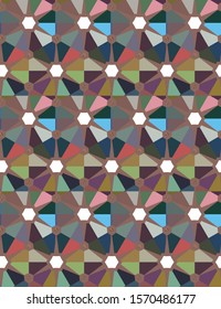 Seamless vector pattern in geometric ornamental style