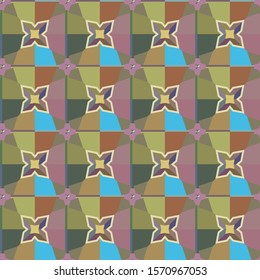 Seamless vector pattern in geometric ornamental style
