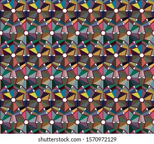 Seamless vector pattern in geometric ornamental style