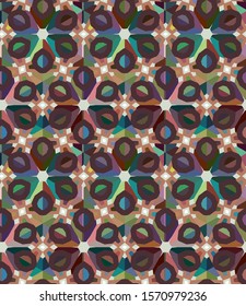 Seamless vector pattern in geometric ornamental style