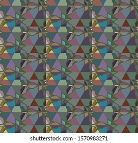 Seamless vector pattern in geometric ornamental style