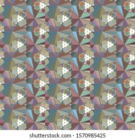 Seamless vector pattern in geometric ornamental style