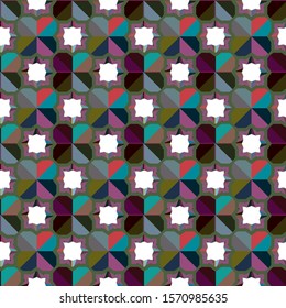 Seamless vector pattern in geometric ornamental style