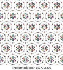 Seamless vector pattern in geometric ornamental style
