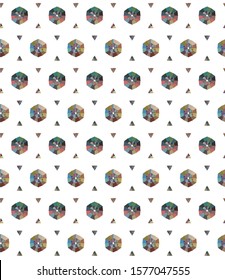 Seamless vector pattern in geometric ornamental style