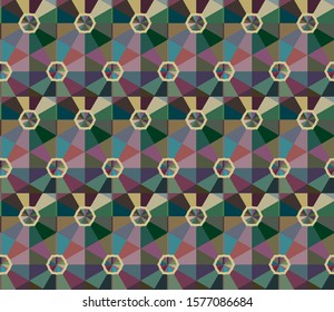 Seamless vector pattern in geometric ornamental style