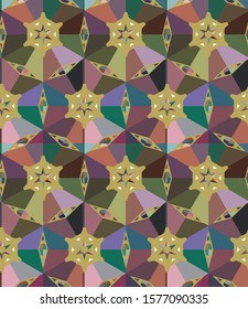 Seamless vector pattern in geometric ornamental style